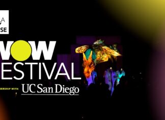 La Jolla Playhouse presenta el “Festival WOW 2025” un evento con más de 20 emocionantes proyectos de artistas locales, nacionales e internacionales Festival Woow flyer